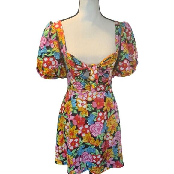 For Love & Lemons Puff Sleeve Mini Dress - Picture 3 of 12